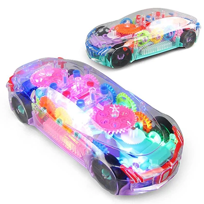 Concept Racing Car with 3D Flashing Led Lights Musical Rotating Transparent Car for Kids price in Pakistan