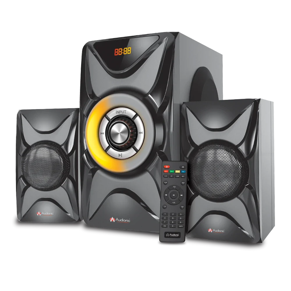 Audionic Vision 15 Plus – 2.1 Channel Hi-Fi Speakers – AUX supported – SDUSB supported – 360 lights Bluetooth Speaker – LED display price in Pakistan