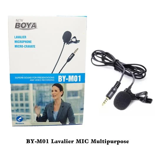 New Boya By M01 .Lavalier Microphone Micro Cravats clip on mic for smartphones . DSLR price in Pakistan