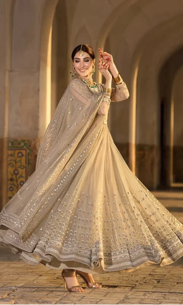 NISHAT – 3PC Organza Embroidered Frock With Organza Embroidered Dupatta price in Pakistan