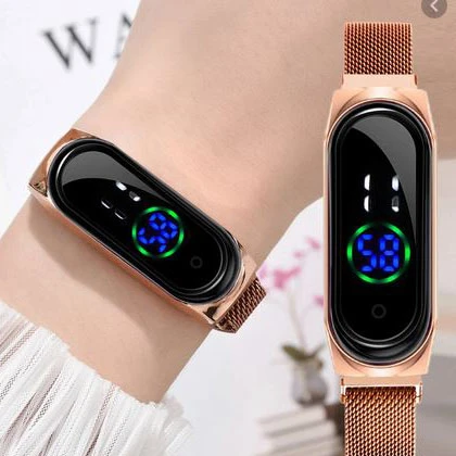Led Watch For Ladies-Water Proof Magnetic Chain Touch Led Digital Watch-Watch For Ladies In Chain price in Pakistan