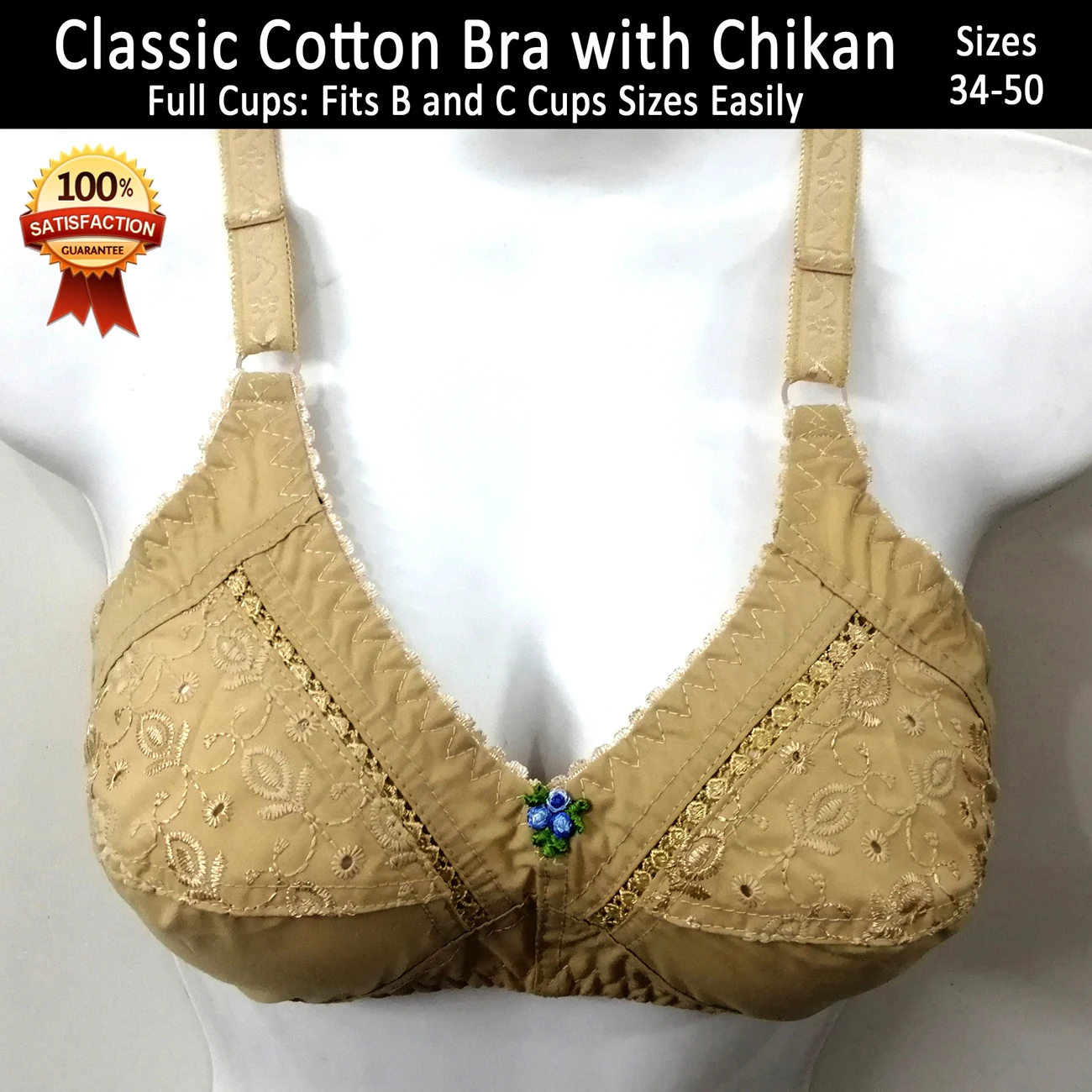 Non Padded Bra for Women with Chikan Embroidery Classic price in Pakistan