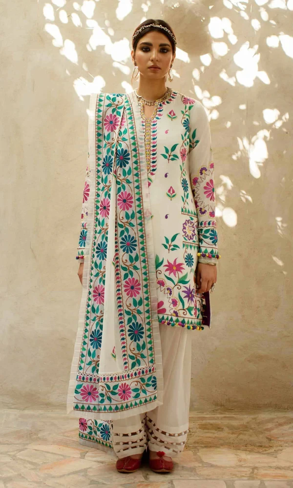 Bareeze – 3PC Heavy Embroidered Lawn Shirt with Embroidered Organza Duppata price in Pakistan