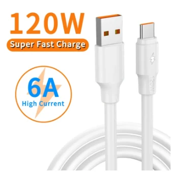 120W / 6A Super Fast Charging Micro USB data cable & Type C data Cable for All Smartphones | 120W 6A For All Mobile Phone Power Banks price in Pakistan