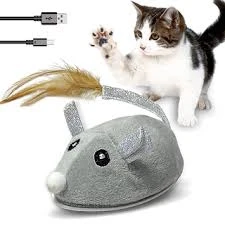 01 PCS New Interactive Sound Plush Rubber Mouse Pet Cat Realistic Sound Toys Flocking Mouse Funny Cat Toys Random Colors Pet Toys price in Pakistan