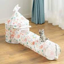 LP Cat Printed Tunnel Tube Foldable Play Tunnel Toys Funny Training Interactive Drill Bucket Pet Supplies color price in Pakistan