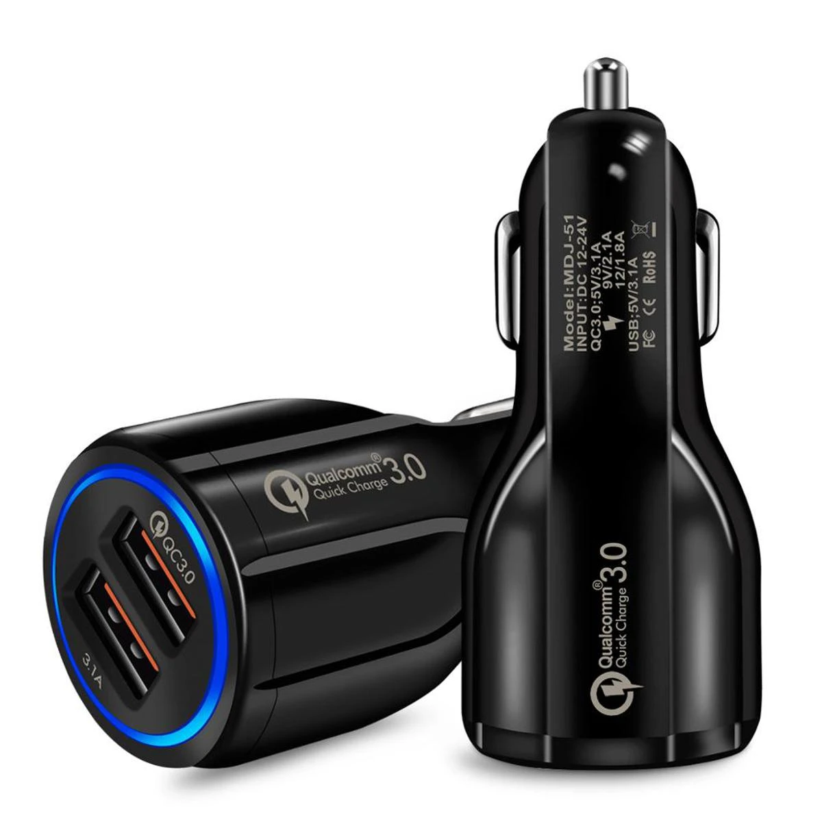 Car Mobile Fast Charger Adapter QC 3.0 Multi USB Charging 3.1A price in Pakistan