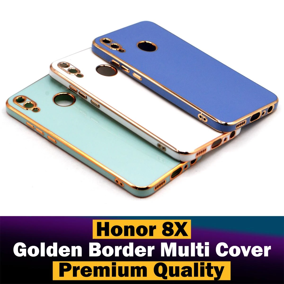 Honor 8x Back Cover Soft Multi Golden Border Camera Protection Cover For Honor 8x price in Pakistan
