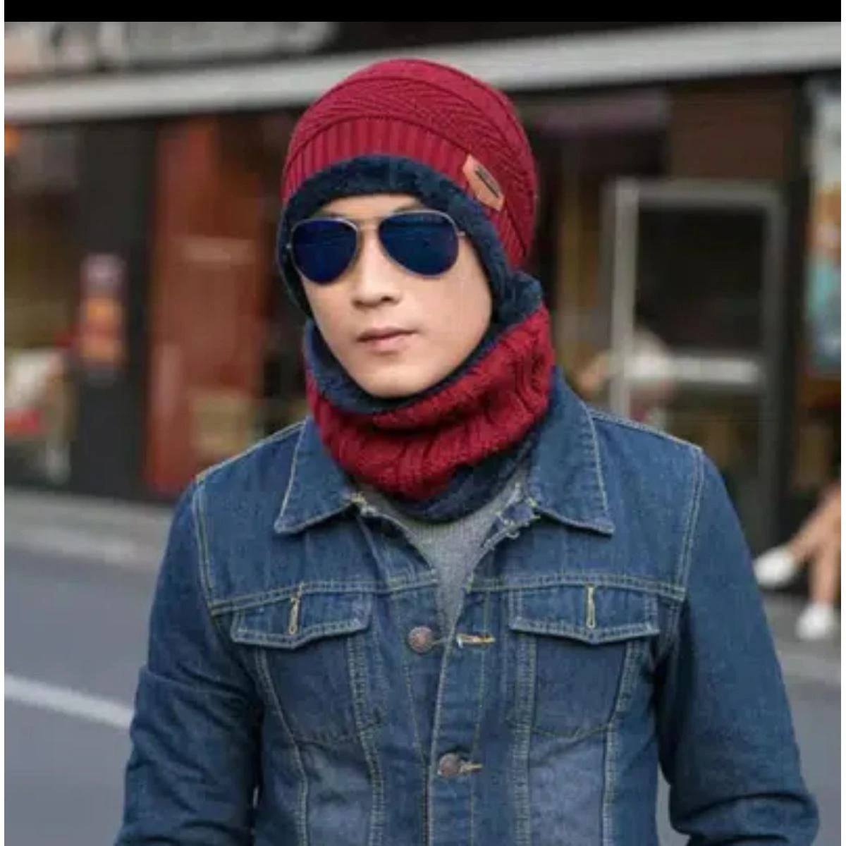 Beanie Full Set-2 Piece Cap + Neck WarmerHat & WarmerTopi Hat Cap Neck Warmer Muffler Beanie Cap Neck Warmer price in Pakistan