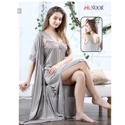 Ok Noor Bridal Indian Nighty 2 pieces Set – Red price in Pakistan