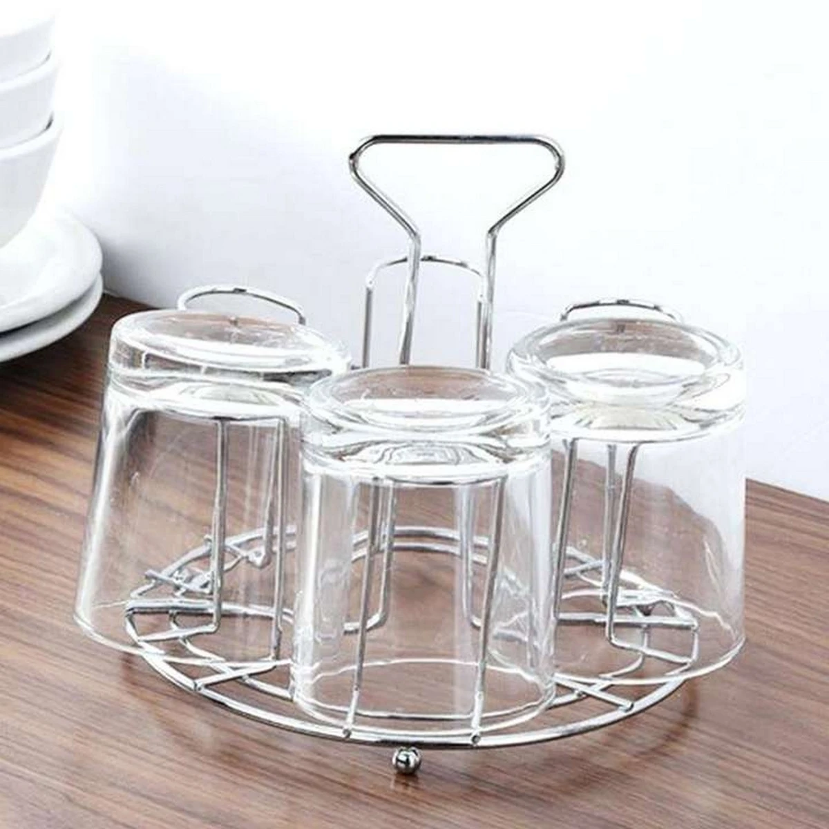 6 Cups Mug Glass Stand Holder stainless steel Cup Drying Rack Shelf Bottle Cup price in Pakistan