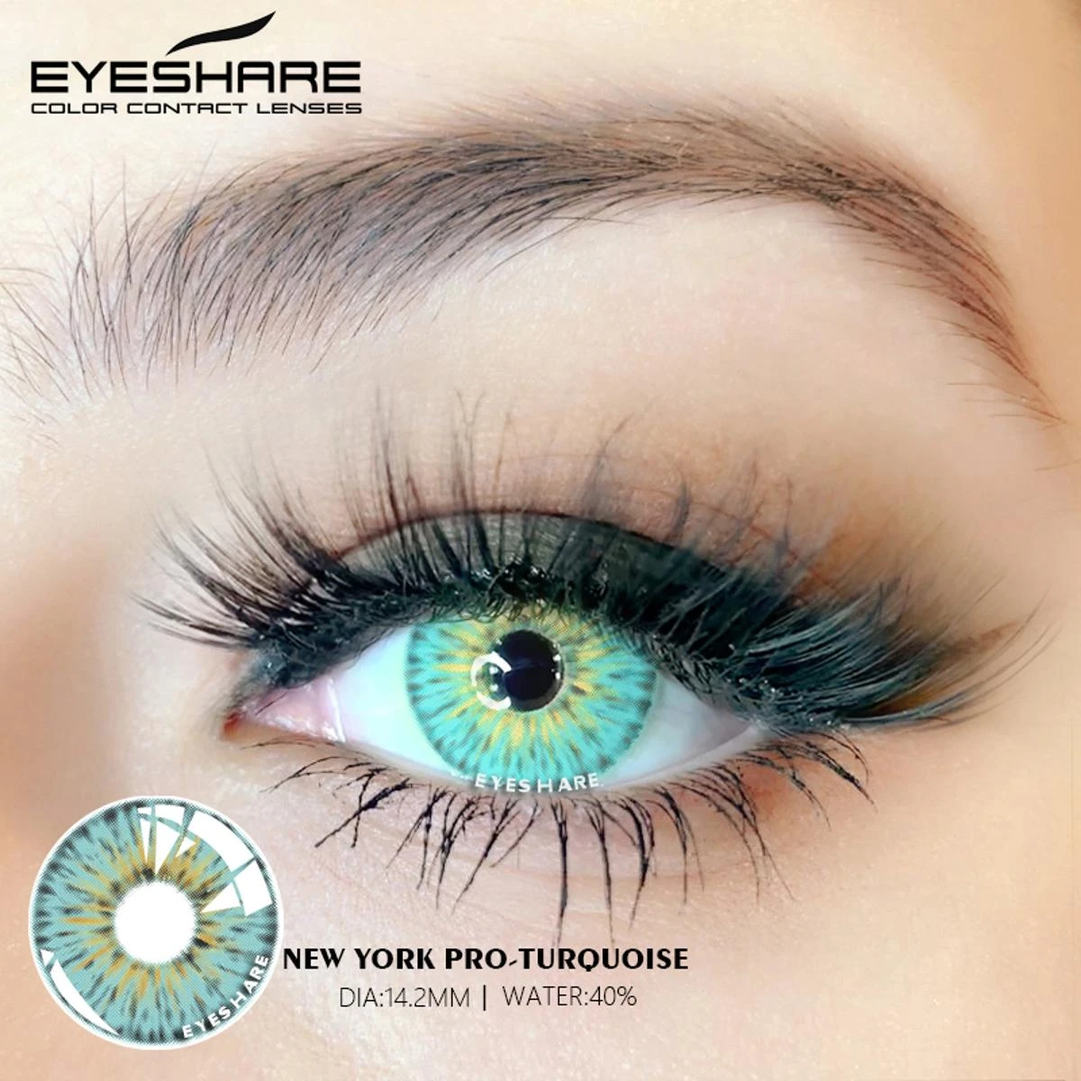 Makeup Contact Lens, Ice Blue 3-Tone Eyes Color Lenses With Case  Eye lenses for Girls price in Pakistan