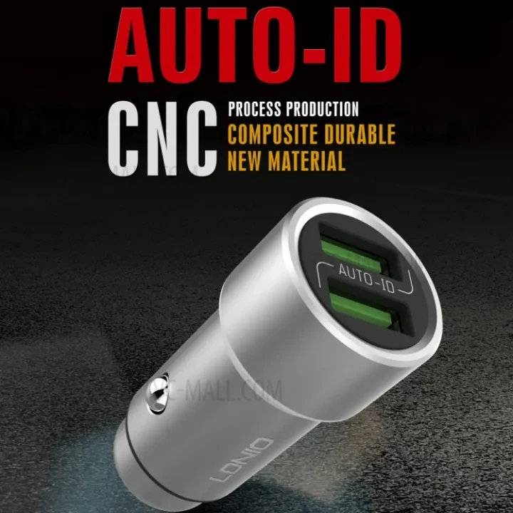 C302 DUAL PORT USB CAR CHARGER 5A 3.6A SMART & QUICK MICRO USB CABLE silver price in Pakistan