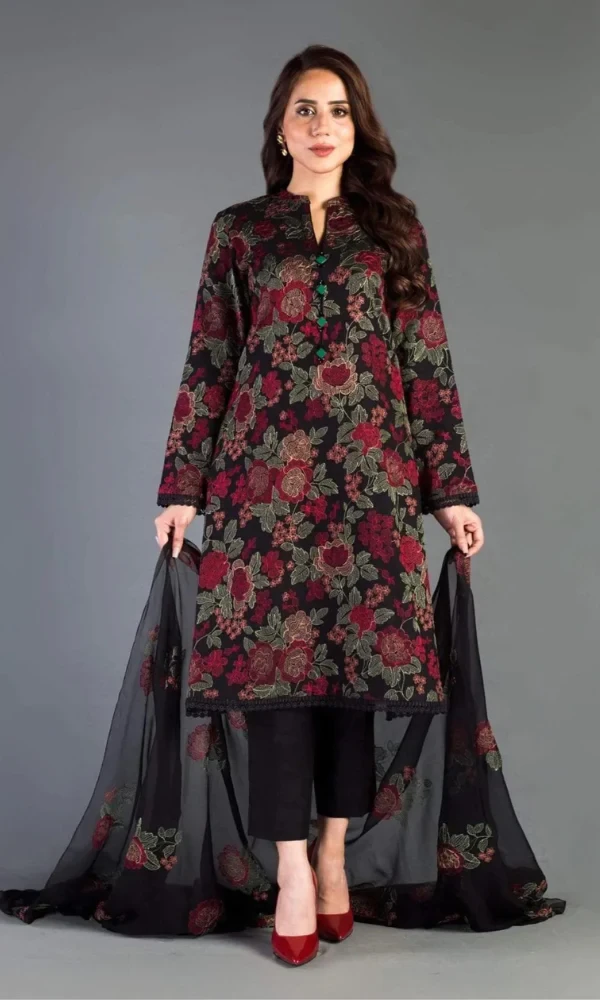 Bareeze – 3PC Full Heavy Embroidered Shirt With Heavy(D) price in Pakistan