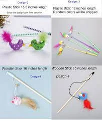 Cat Teaser Stick Toy Wooden Plastic Pet Feather price in Pakistan