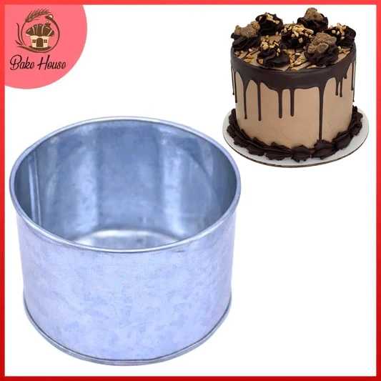 Round Tall Cake Mold 6 X 6 X 4 Inch Heavy Silver Tin price in Pakistan