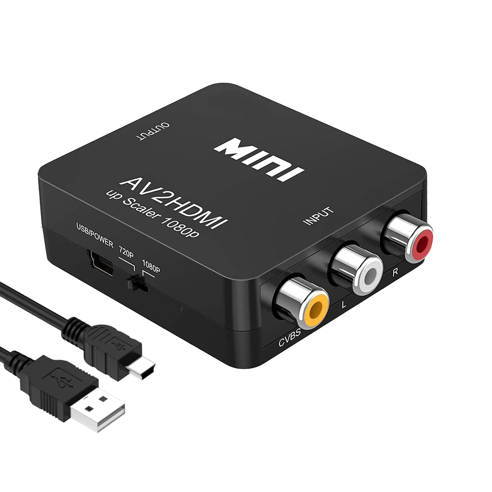 HDMI To Audio Video RCA AVCVBS Adapter HD 1080P Mini HDMI 2AV Video Converter BOX For PS3 VCR DVD PC price in Pakistan