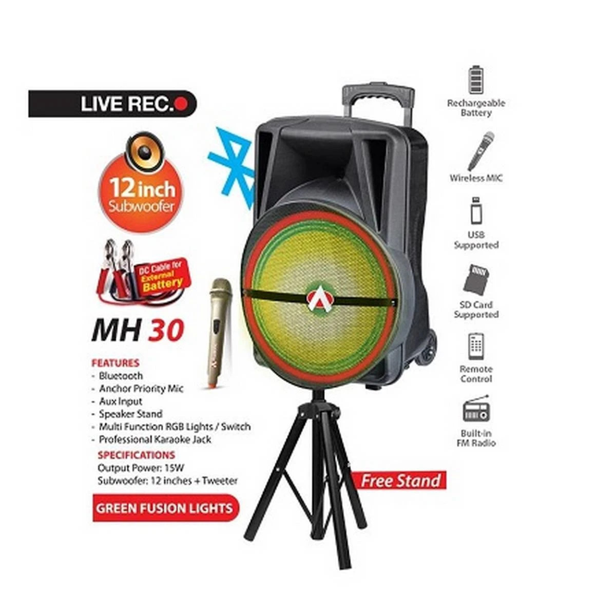 Audionic MEHFIL MH-30 ADVANCE Wireless Protable Speaker with MIC and Remote Control price in Pakistan