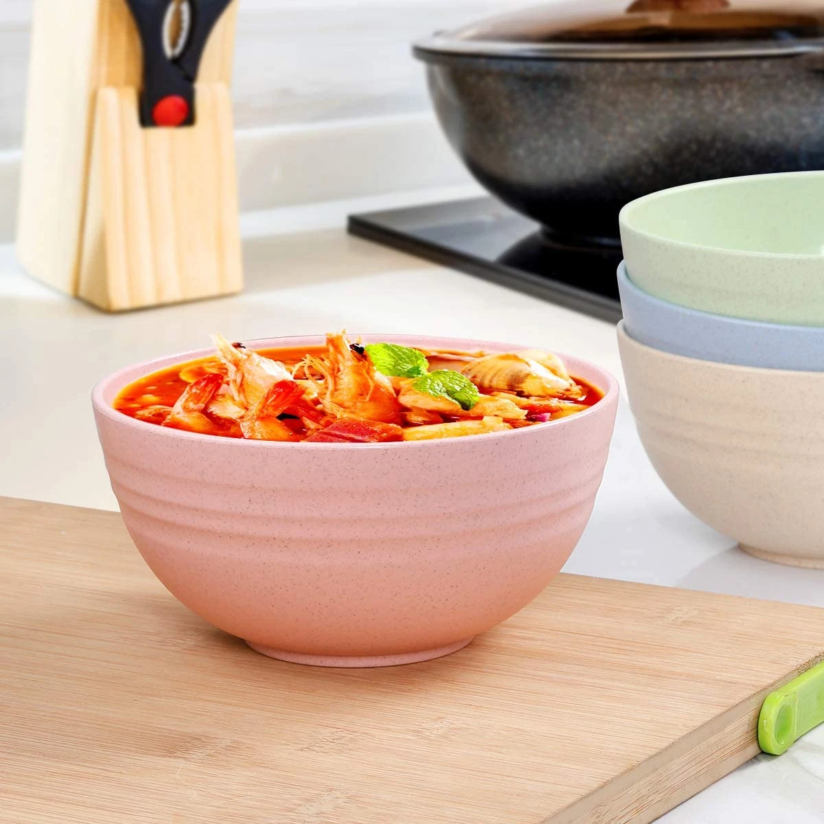 Pack of 02, Unbreakable Cereal Bowls Set,Wheat Straw Bowls, Reusable Cereal Soup price in Pakistan