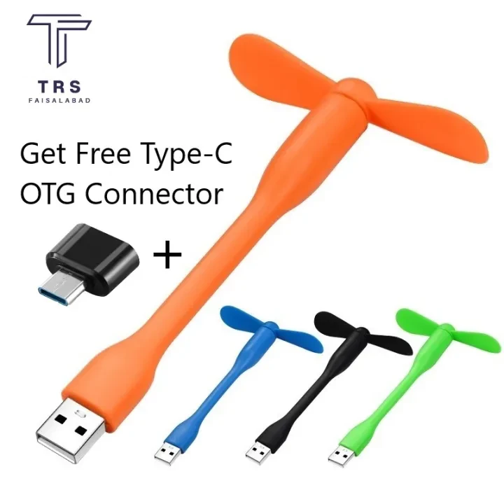 USB Mini Flexible Fan + Free Micro OTG Connector (Pack of 1 Fan) price in Pakistan