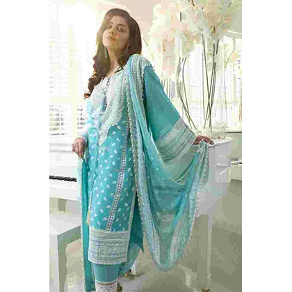 3PC Lawn Embroidered Shirt With Embroidered Bamber Chiffon Dupatta – BFLE822 (B) price in Pakistan