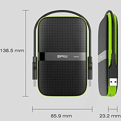 Silicon Power Black 4TB Rugged Portable External Hard Drive Armor A60, Shockproof USB 3.0 for PC, Mac, Xbox and PS4, Black price in Pakistan