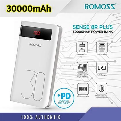 ROMOSS Sense 8P+ PowerBank 30000 mAh with DISPLAY+FAST price in Pakistan