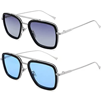 2022 Sun Glasses Avengers Tony Stark Summer Outdoor Square Lens Sunglasses price in Pakistan