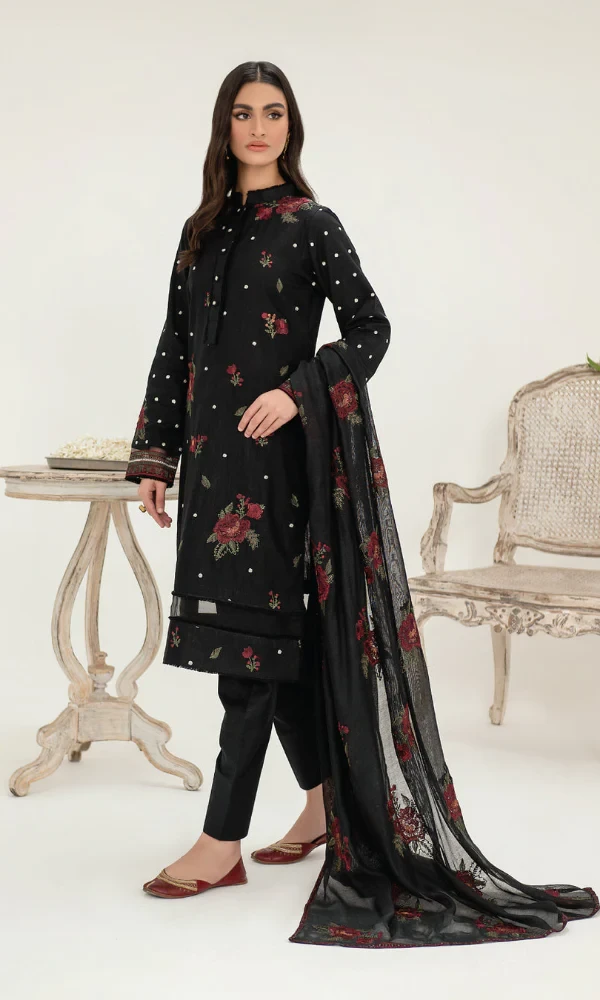 Iznik -3PC Lawn Heavy Embroidered Shirt With Embroidered Bamber Chiffon Dupatta price in Pakistan