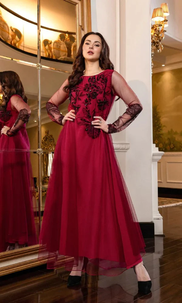 LULUSAR-3PC Organza Heavy Embroidered Outer With(D) price in Pakistan