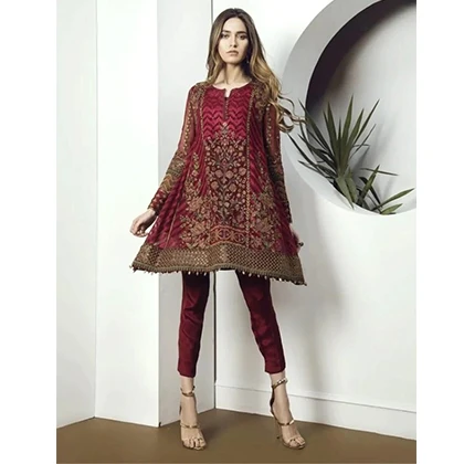 3pc Embroidered Lawn Shirt With Organza Embroidered Dupatta -BFHA610 (B) price in Pakistan