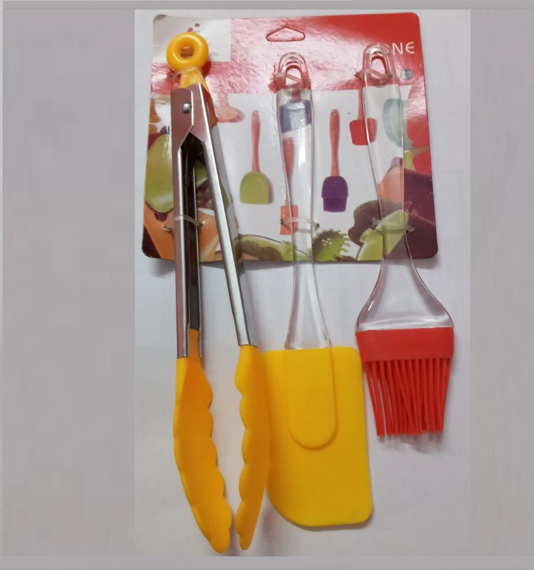 Silicone Cake Spatula , Brush And Tong Set price in Pakistan