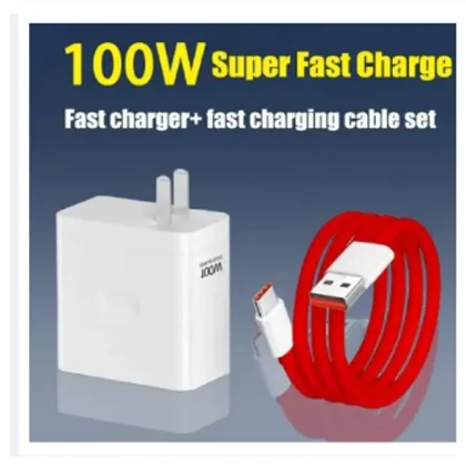 100% Original 100W Warp PD Charger for OnePlus With Super Fast Charging Cable USB-C  100% Original 100W Power Adapter price in Pakistan