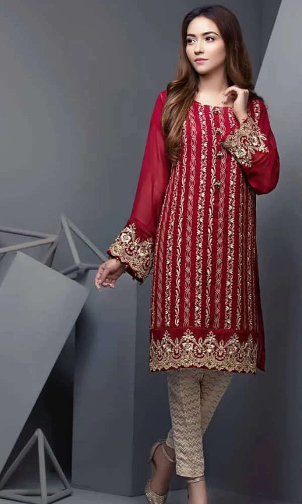 Batik 2-PC Embroidered Heavy Embroidered Shirt With (D) price in Pakistan