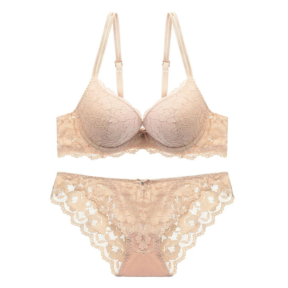 Two Pieces Women Lace Underwear Bra Panties Set price in Pakistan