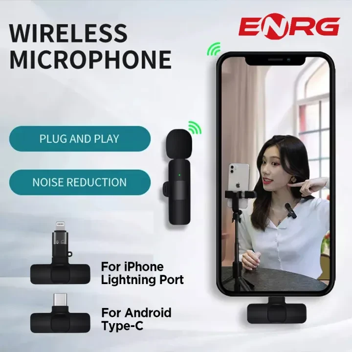ENRG True Wireless Microphone With Noise Cancellation Reduction 20 Meter Long Range price in Pakistan