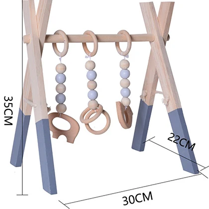 Gym Play Nursery Sensory Ring-Pull Toy Wooden Clothes Rack Gymnastics Exercise Rack Bedroom Decor price in Pakistan