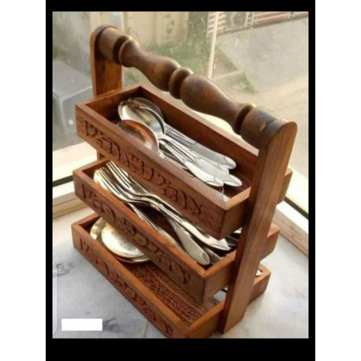 WOODEN 3 SHELF CUTLERY TRAY STAND price in Pakistan