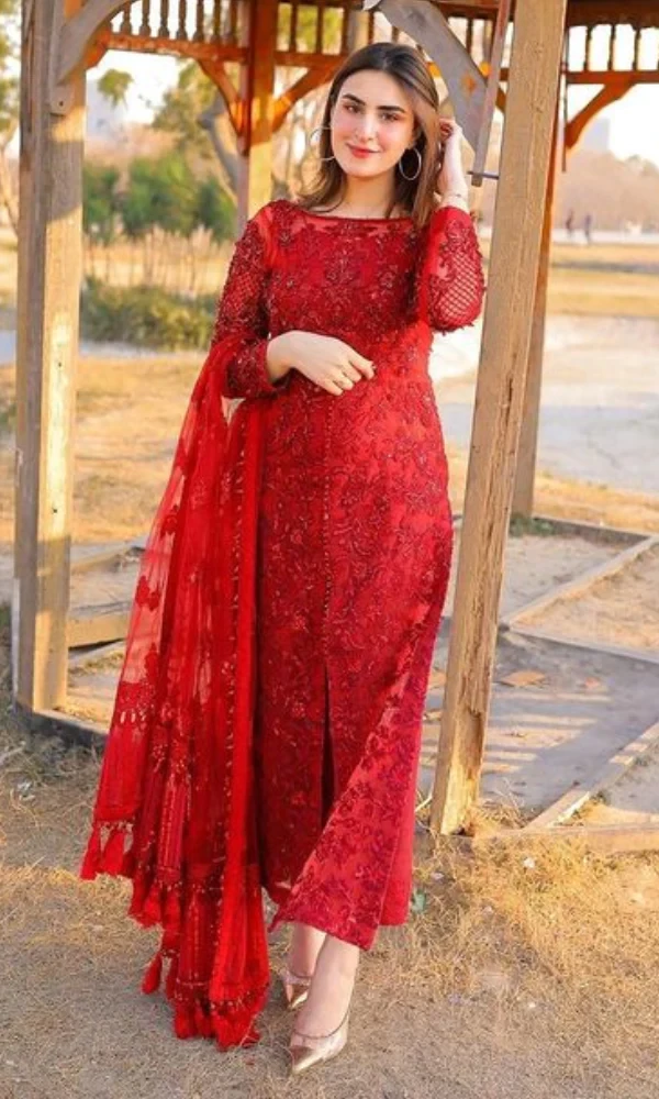 Bareeze – 3PC Organza Heavy Embroidered Shirt With (D) price in Pakistan