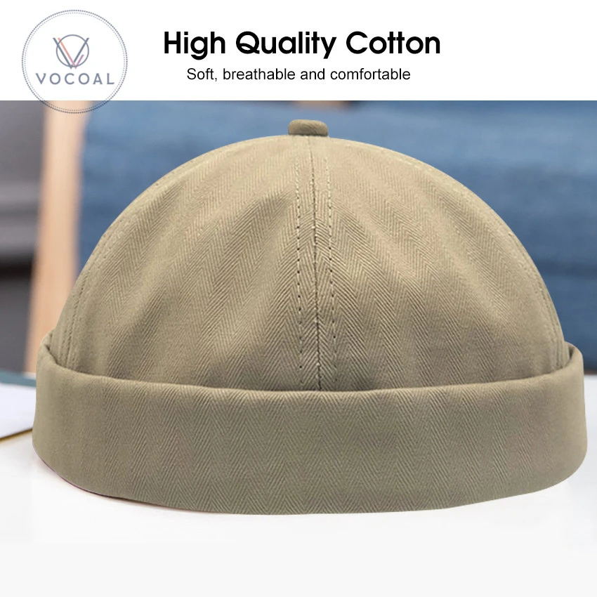 Vocoal Cap For Men Dome Melon Beanie Hats Adjustable Docker Cap Fashion Men’s Landlord Hat H-ip Hop B-rimless Hat Spring And Summer price in Pakistan