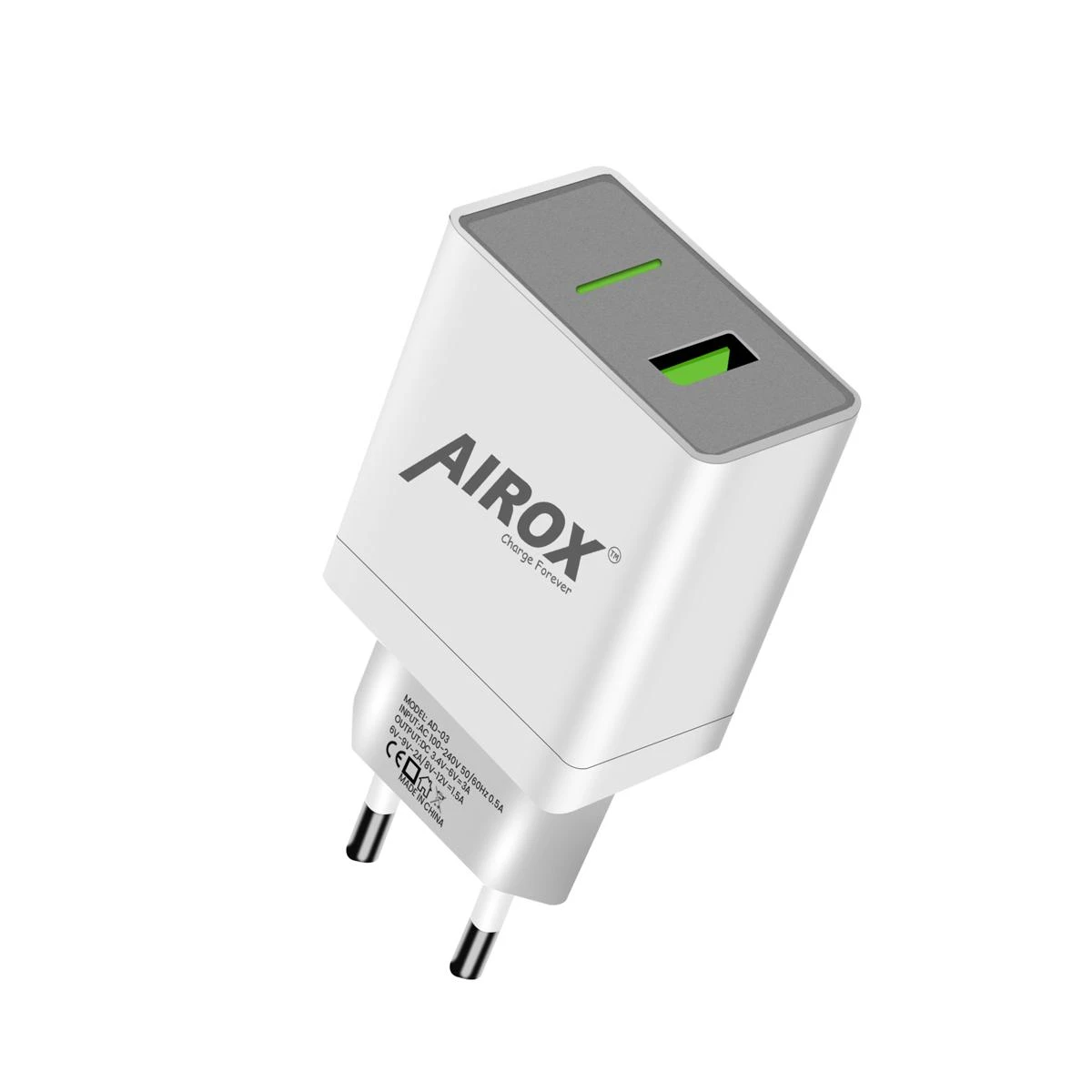 Airox AD03 Fast 3.0 USB Adapter  Super Fast Charging 18 Watt  Fast Mobile Charger Qualcomm price in Pakistan