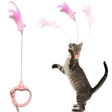 Kitten Cat Teaser Toys Interactive Wand with Bell Feather Soft Furry Tail price in Pakistan
