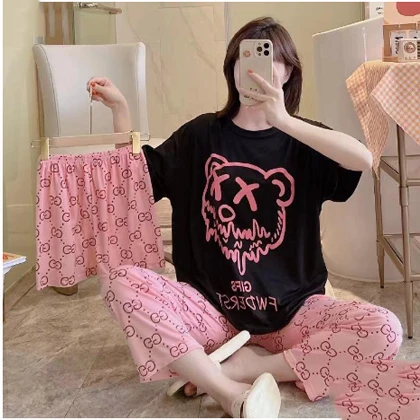 Girls Wear 3 in 1 Korean Loungewear Night Suit For Girls & Women price in Pakistan