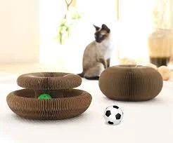 Magic Organ Cat Scratch Board Cat Toy With Bell Cat Grinding Claw Cat Climbing Frame Round Corrugated Cat Litter Cat Scratch Toy price in Pakistan
