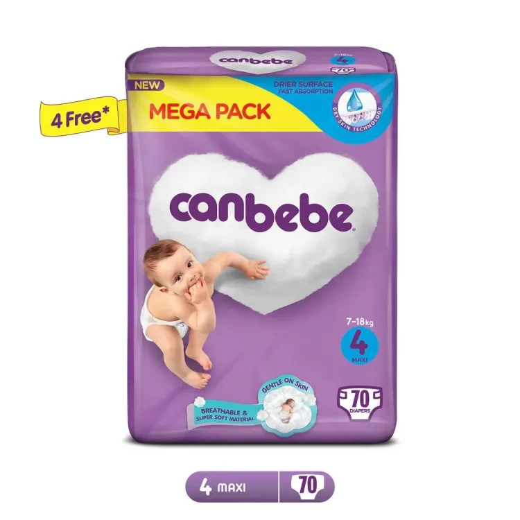 Canbebe Comfort Dry Diapers Mega Pack Maxi Size 4- 70 price in Pakistan