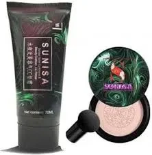 SUNISA Foundation Base Water proof Mushroom Head Air Cushion BB CC Cream Moisturizing Liquid Foundation with Sponge price in Pakistan