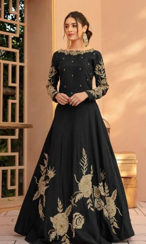 BATIK – 2PC Kataan Silk Heavy Embroidered Frock With Kataan Silk Trouser price in Pakistan