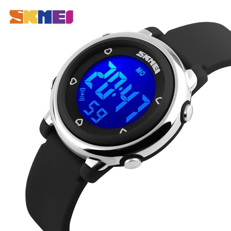 SKMEI Fashion Girls Boys Cute Children Alarm LED Digital Waterproof Watches for Kids 1100 price in Pakistan