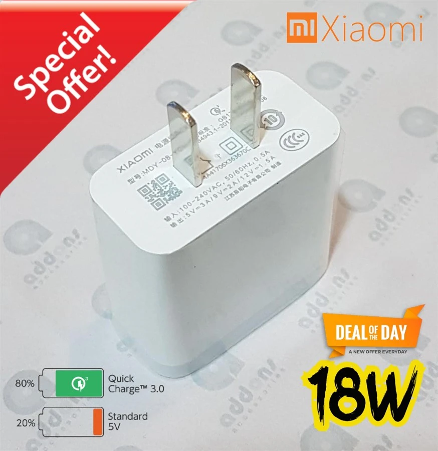 100% Original Mi 18W Quick Charger Fast Charger With 6A Cable price in Pakistan