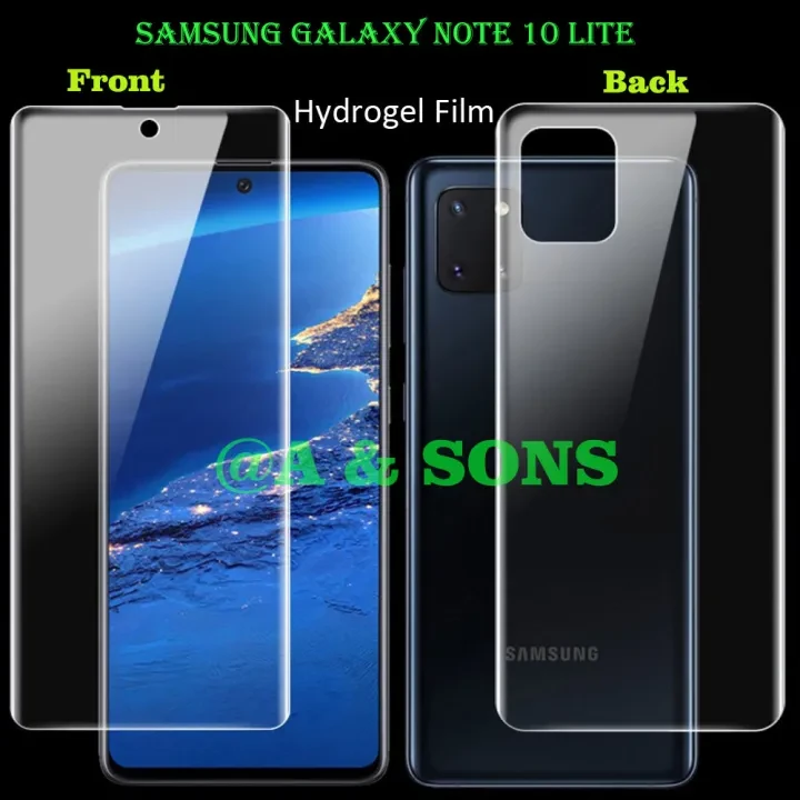 Hydrogel Film For Samsung Galaxy Note 10 Lite Rear Front Back Screen Protective Transparent price in Pakistan